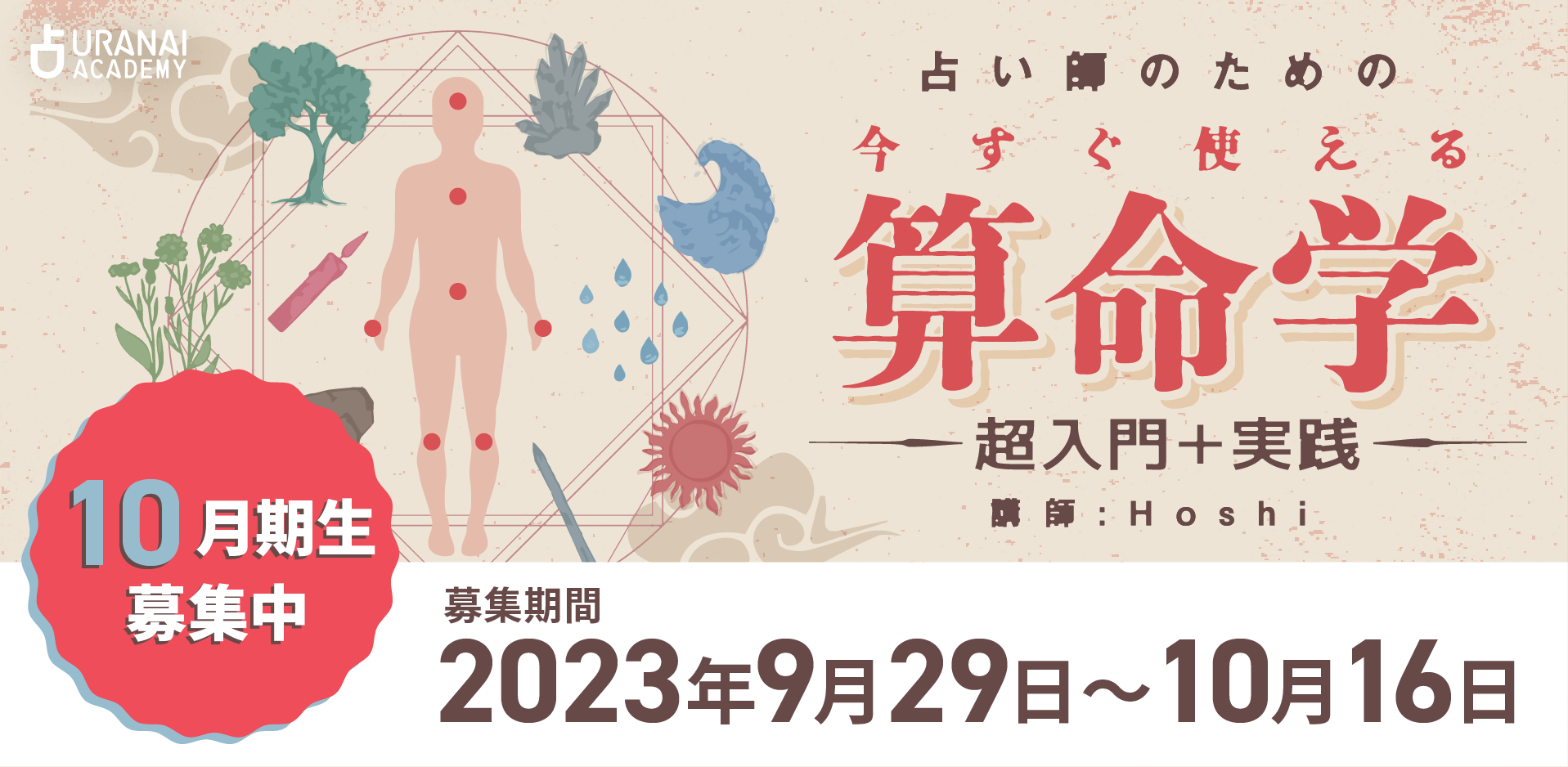 命術コース 占い師のための 今すぐ使える算命学 超入門 超実践編
